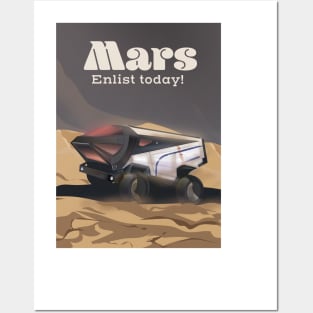 Mars Enlist Today space art Posters and Art